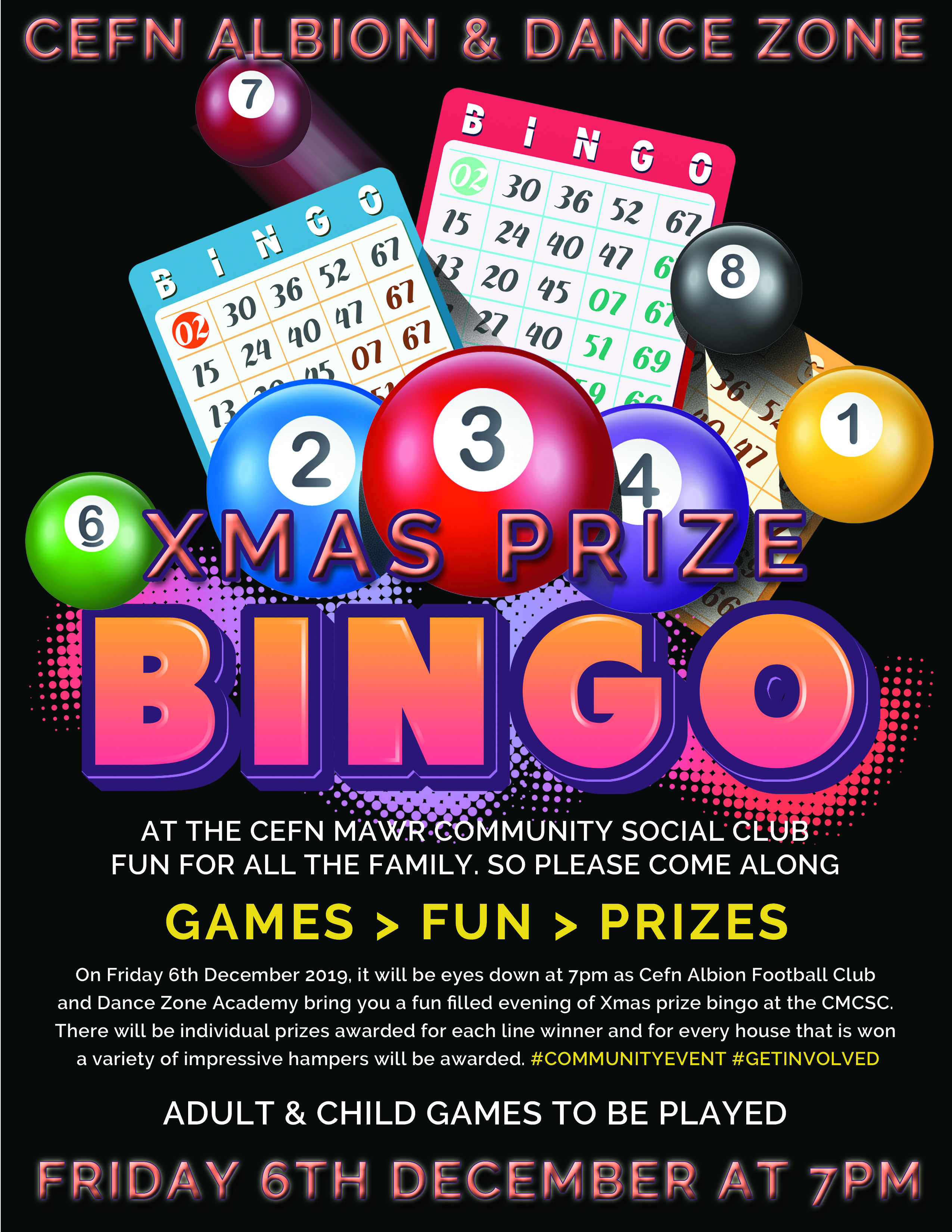 Albion & Dance Zone to host Family Xmas Prize Bingo night