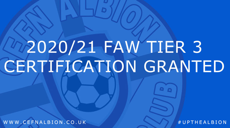 2020/21 FAW Tier 3 Certification Granted