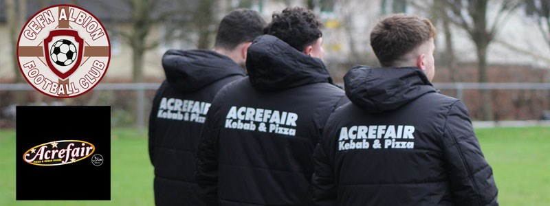 Acrefair Kebab sponsors new reserve team winter coats